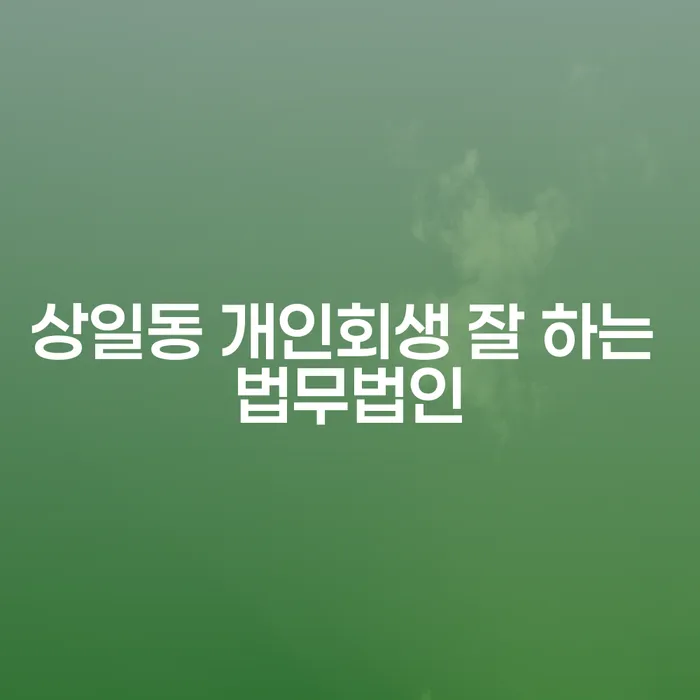 상일동 개인회생 잘 하는 법무법인