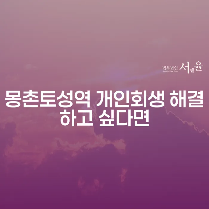 몽촌토성역 개인회생 해결하고 싶다면