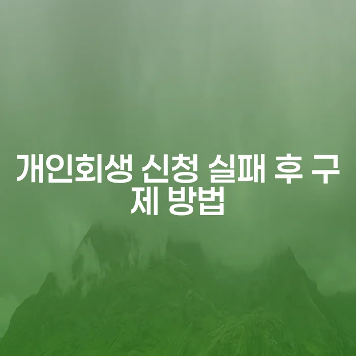 개인회생 신청 실패 후 구제 방법은 무엇일까요?