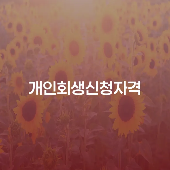 신내동 개인회생신청자격과 절차
